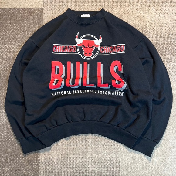 Tultex Other - Vintage Chicago Bulls Logo 7 Tultex Sweatshirt Mens XL Black NBA 90s Made in USA